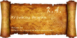 Krivácsy Aranka névjegykártya