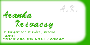 aranka krivacsy business card